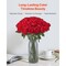 Red Velvet Artificial Roses 60 Stems with Flexible Wire, Realistic 5-Layer Bloom